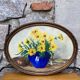 Art Deco still life of yellow daisies