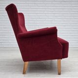 1960s, Swedish 2-seater sofa by Dux Sweden, furniture velour, ash wood.