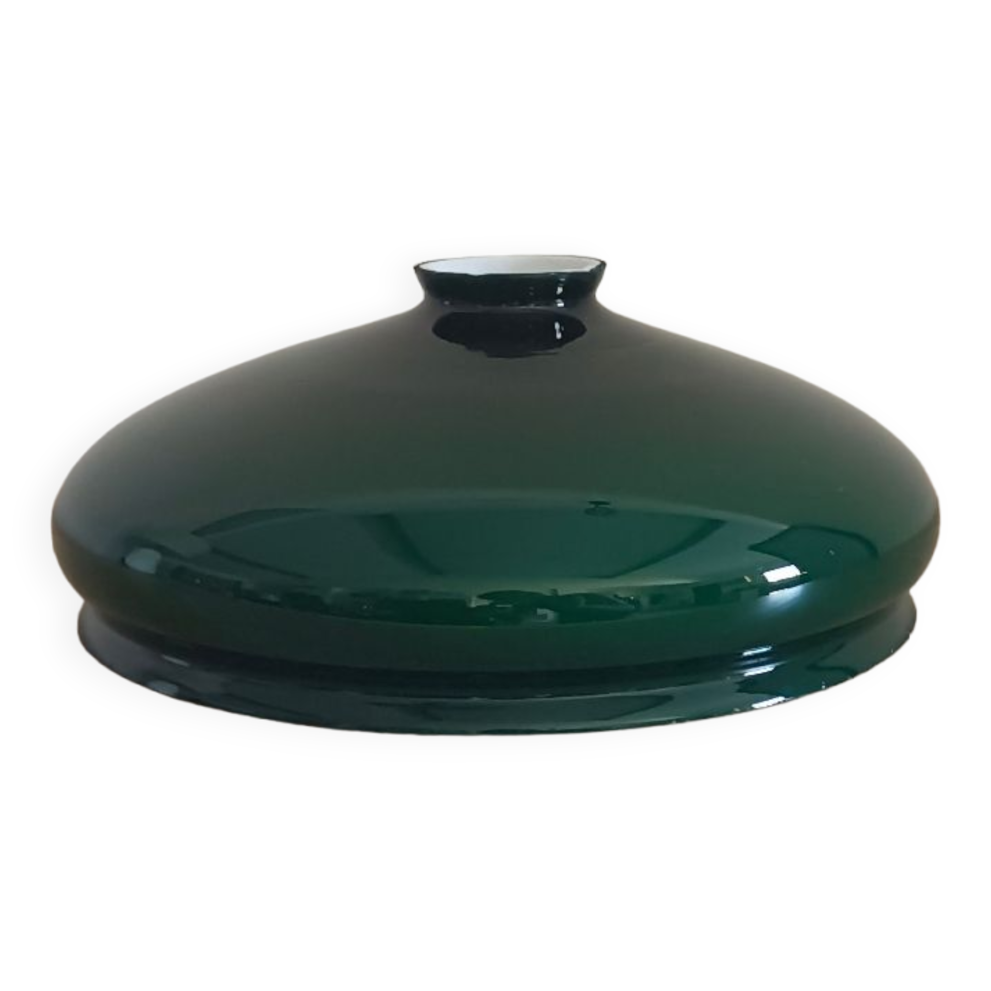 Vintage suspension lamp in emerald green opaline