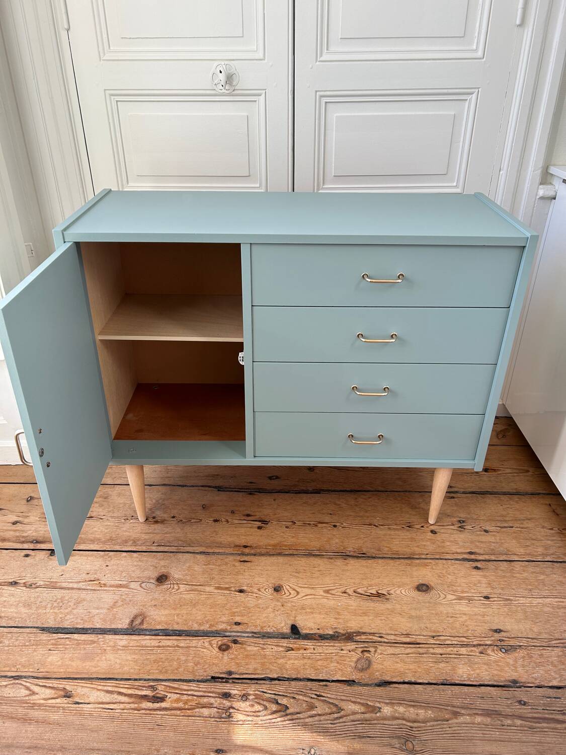 Vintage sideboard revisited in Almond Sarah Lavoine collection (Resources)