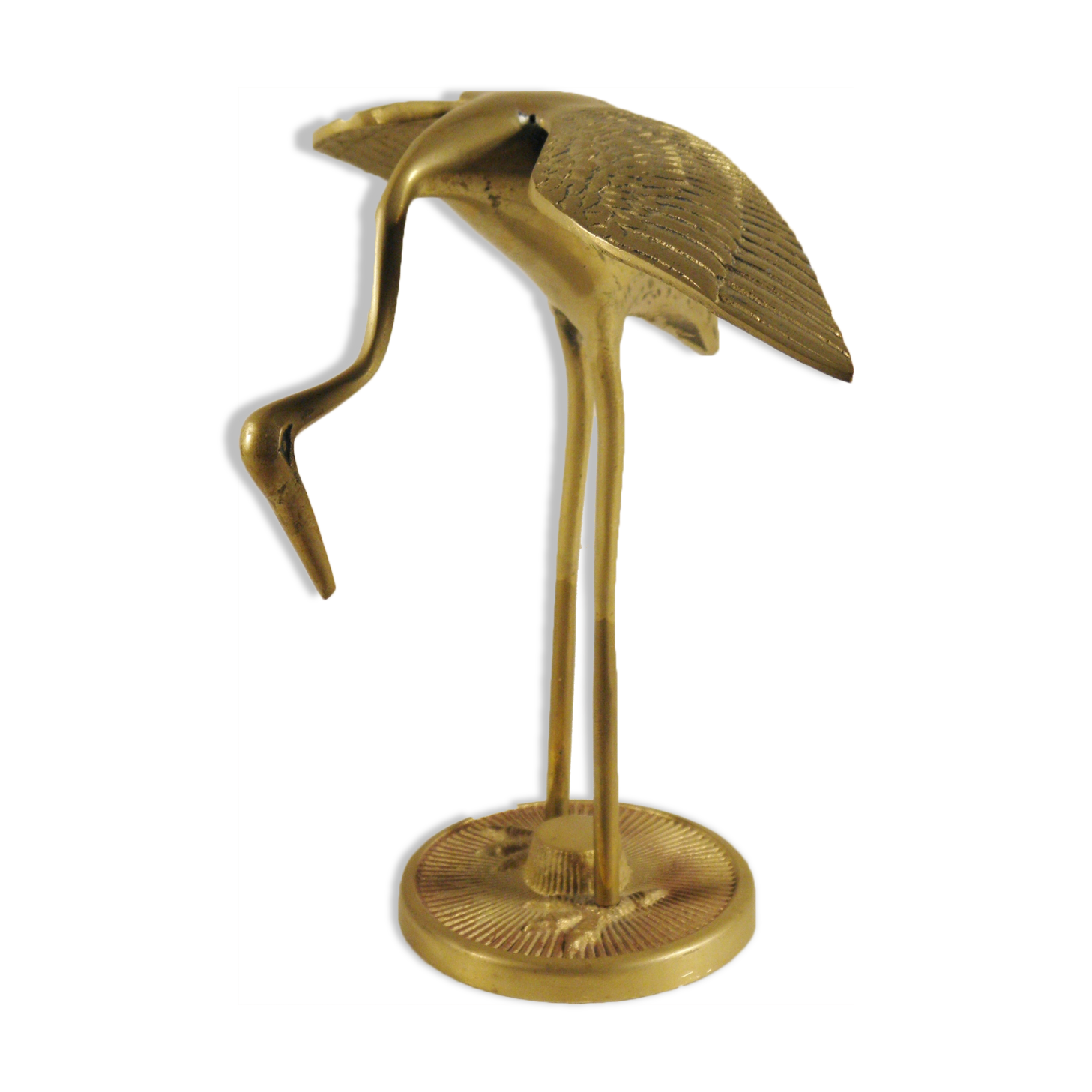 Brass heron 19 cm