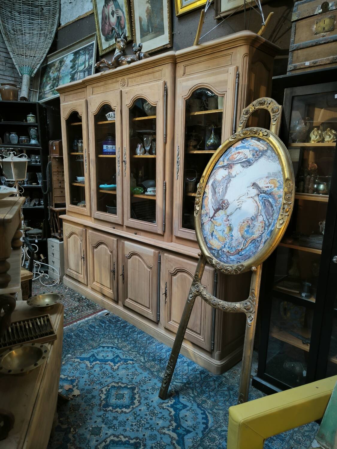 Bookcase in solid cherry and ash wood