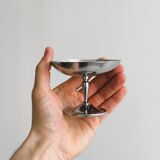 6 metal dessert bowls on foot