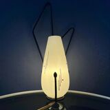 Mid-century Philips opaline glass sconce wall lamp with black frame