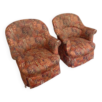 Paire de fauteuils crapaud époque napoléon III