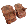 Pair of Napoleon III period toad armchairs