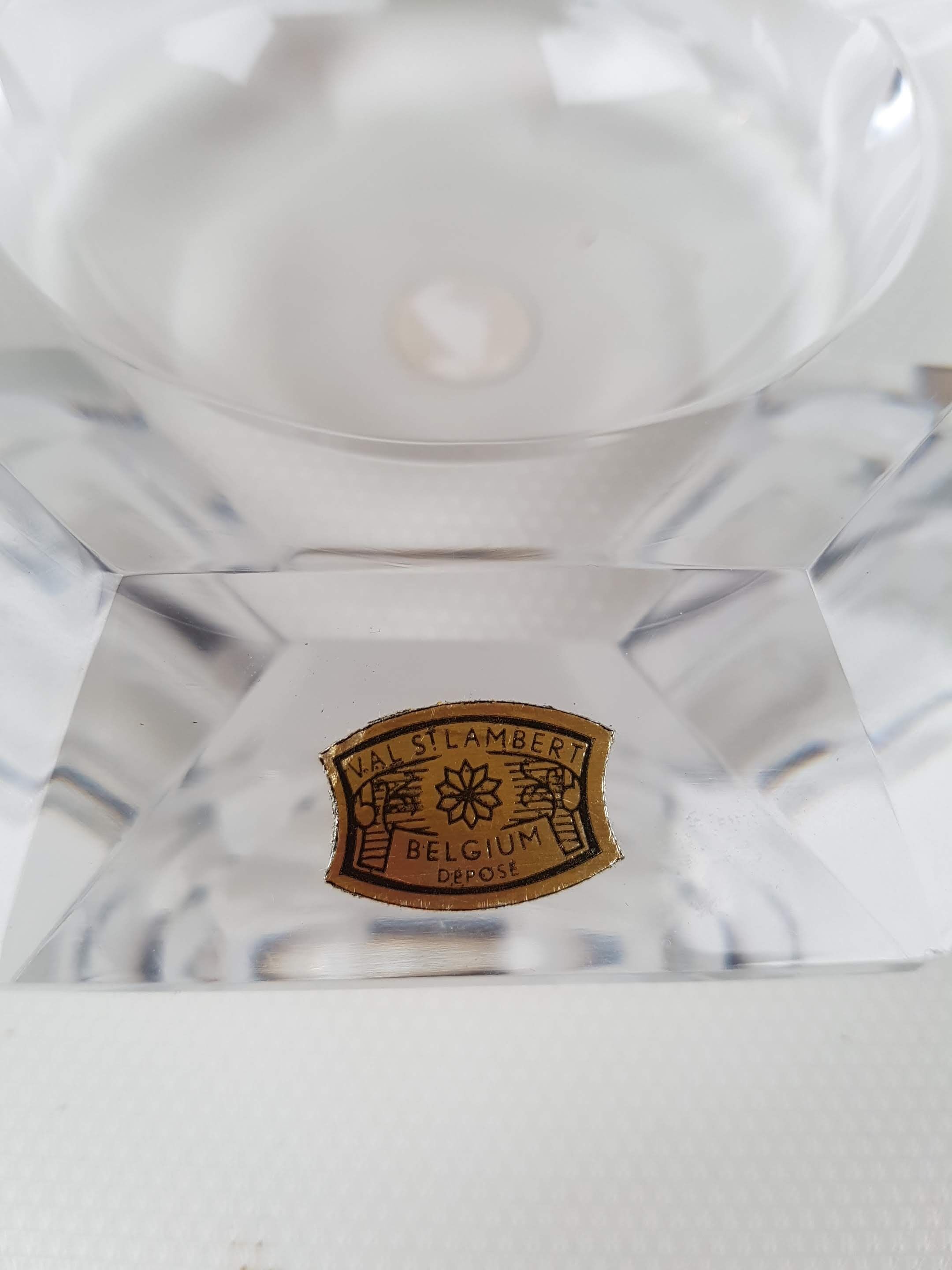 Val Saint Lambert crystal ashtray