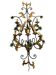 Extra Large Italian Tole Wall Light Sconce with Murano Glass Flowers