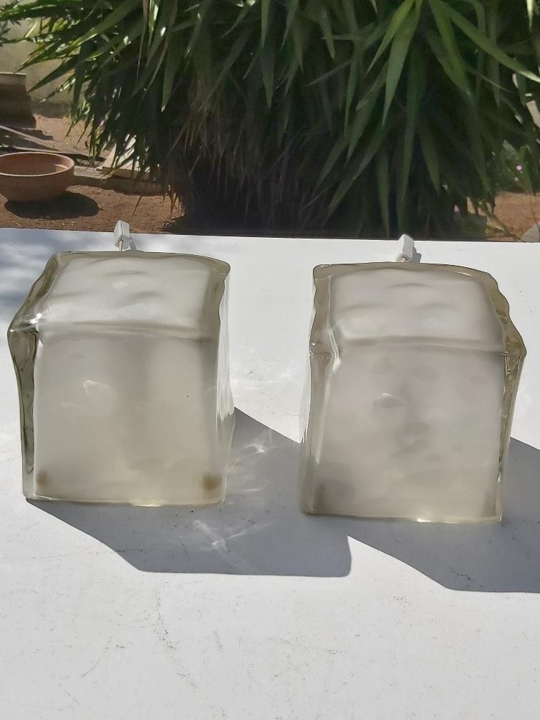 2 Ikea glass ice lamps, 80s