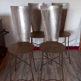 4 chaises métalliques