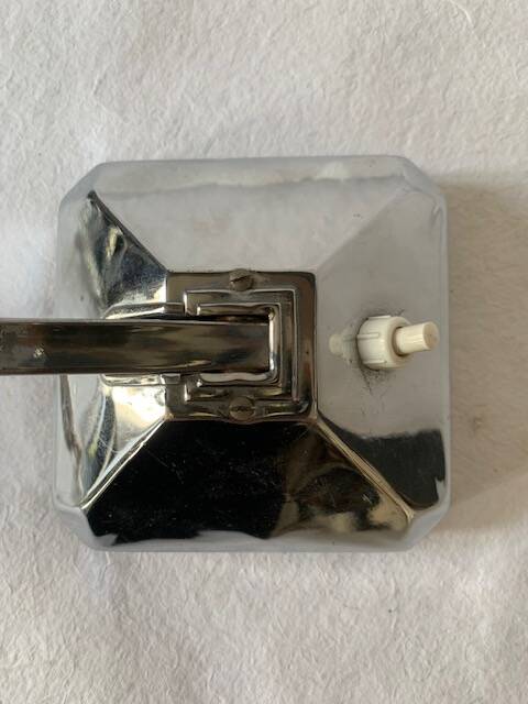 Art deco desk lamp in chrome metal, 1920