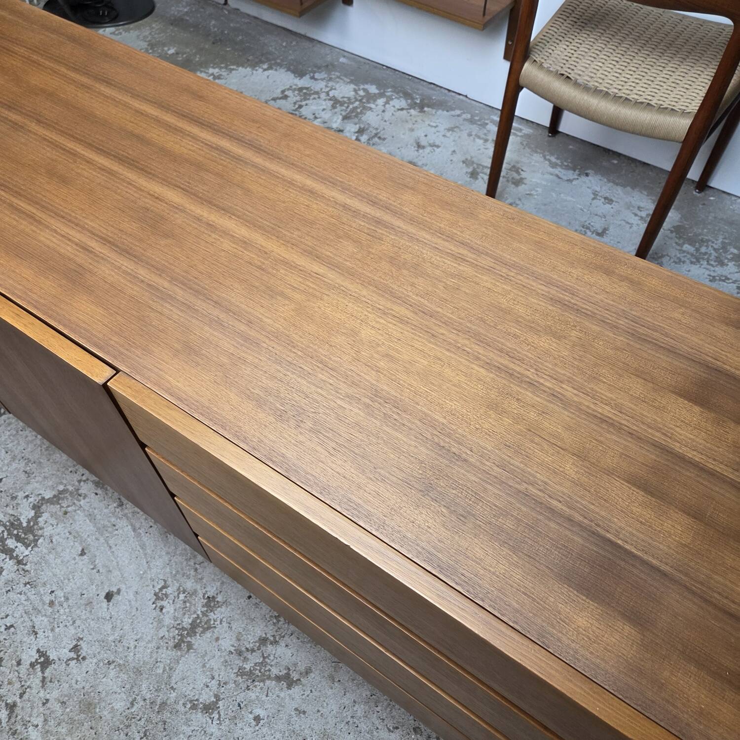Vintage 60s - 70s German sideboard, walnut TV cabinet