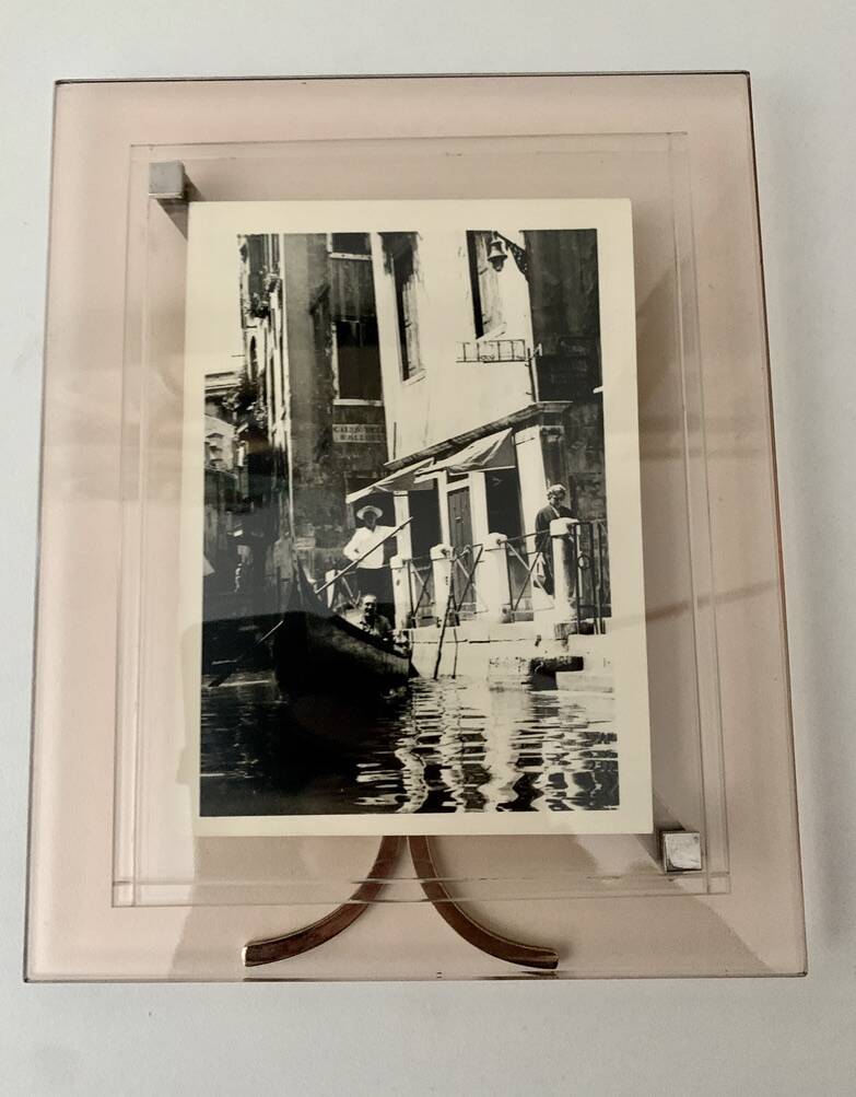 Vintage Glass and Chrome Metal Photo Frame 1960