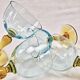 4 old two-tone George Sand wine glasses