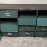 Industrial furniture in a row Ronéo 16 metal valves