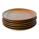 Lot de 6 assiettes plates en grès, 1970 - 24 cm