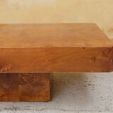 Vintage coffee table in elm magnifying glass