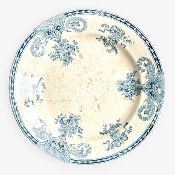 Longwy round dish in iron clay, "Fontainebleau" service