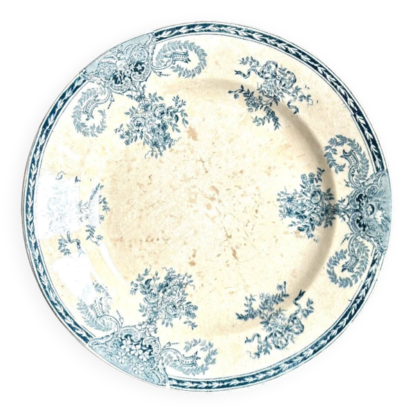 Plat rond Longwy en terre de fer, service ''Fontainebleau