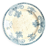 Plat rond Longwy en terre de fer, service "Fontainebleau"