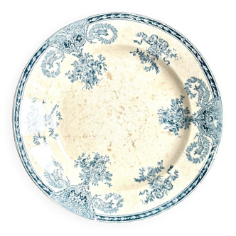 Longwy round dish in iron clay, "Fontainebleau" service