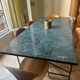 Non-extensible marble green dining table + 6 chairs