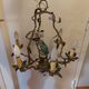 Chandelier cage décor birds and flowers in Meissen porcelain