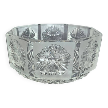 Octagonal cut crystal bowl