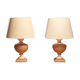 Pair of Tertre 1980 double patina resin lamps
