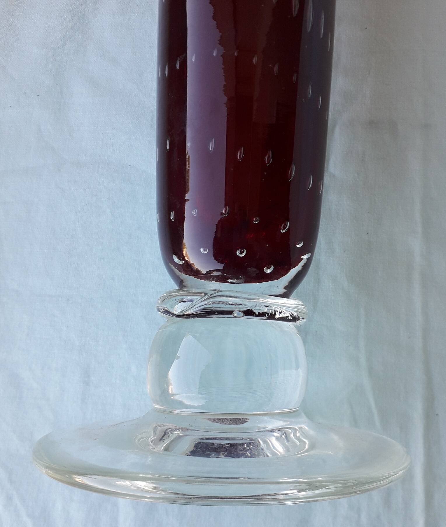 Red glass vase