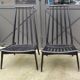 Paire Chaises Basses Chauffeuses Fauteuils Bois Design Scandinave