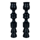 Pair of vintage ethnic blackened wood candlesticks