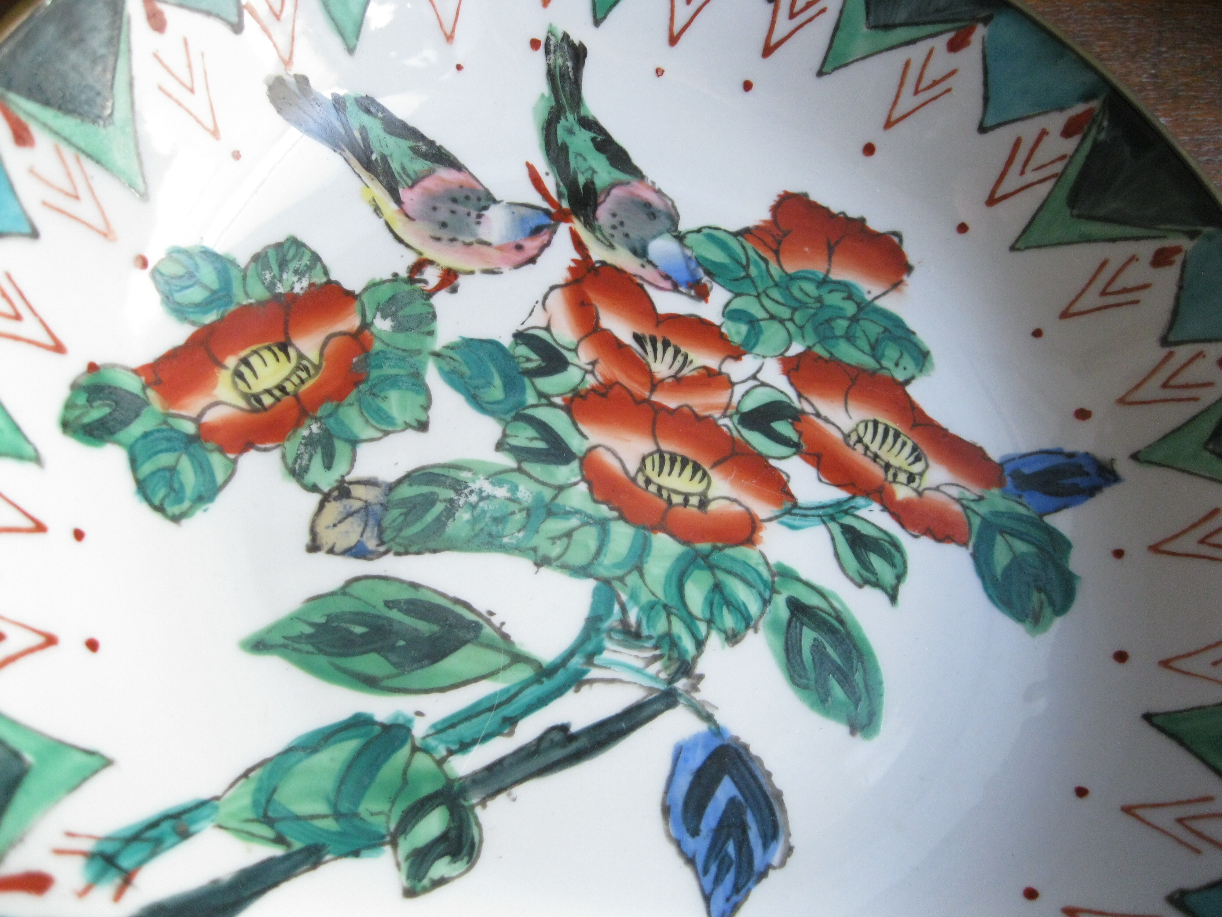 Chinese decorative plate brass-mounted