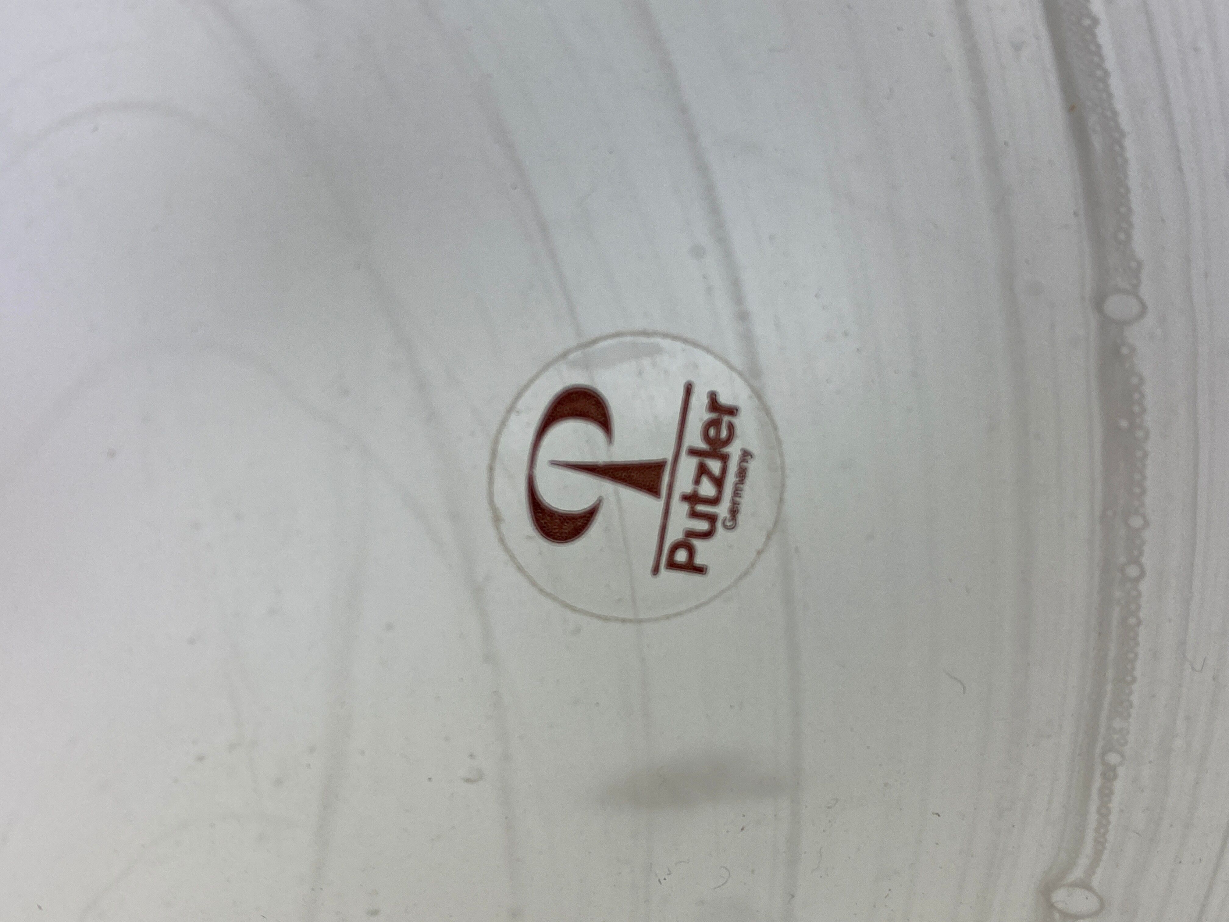 White clear glass peill and putzler mushroom table lamp