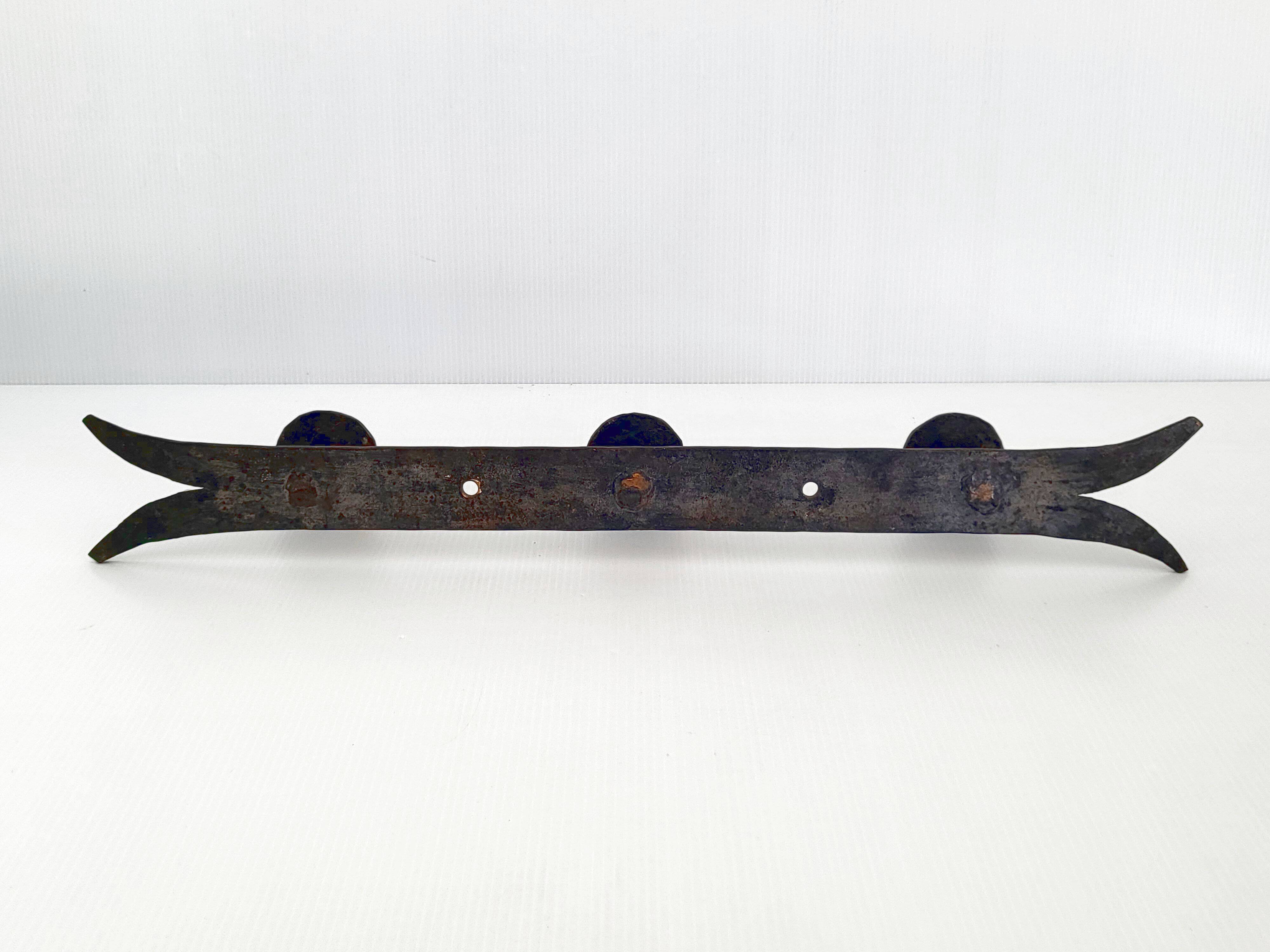 Vintage brutalist metal hook 1970