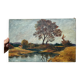 Vintage autumn landscape signed – River and trees – Oil on canvas
