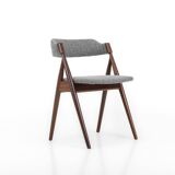 Set of 6 vintage dining chairs in grey bouclé