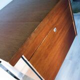Ordo desk, teak, 1970, chrome cantilever footing
