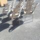 Series of 10 garden chairs made of steel garden patina