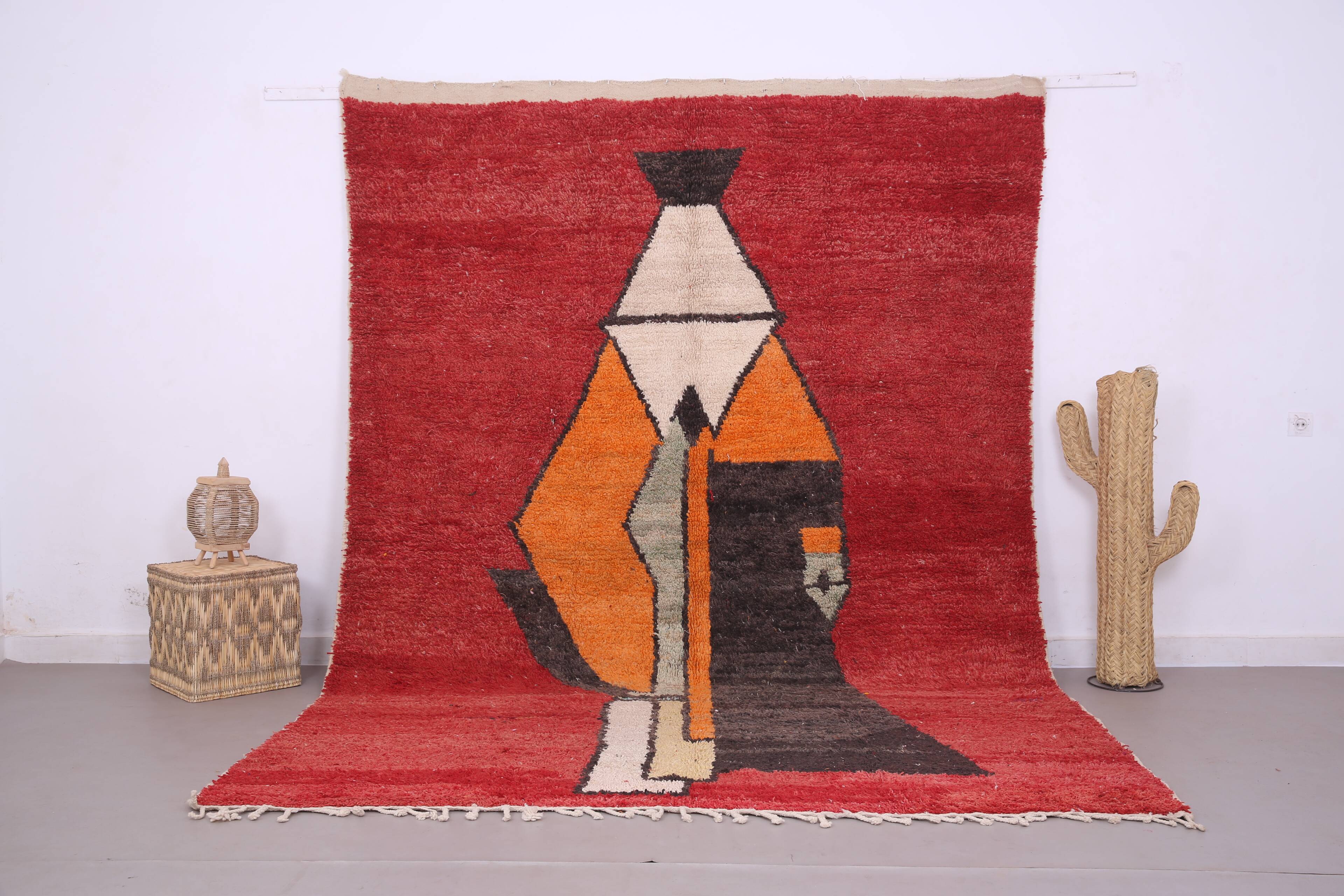 Abstract Vintage Moroccan Rug 238 x 334 - Berber Wool Rug - Handmade Rug