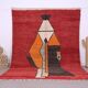 Abstract Vintage Moroccan Rug 238 x 334 - Berber Wool Rug - Handmade Rug