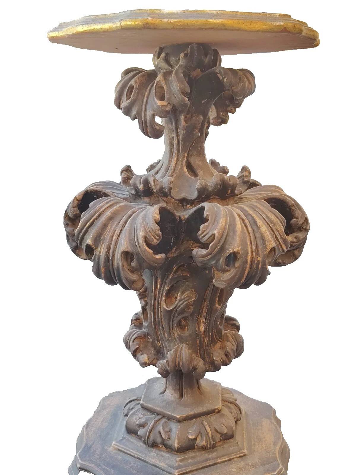 Baroque pedestal sculpted in silver and gold, Florence, 20th century