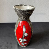 Fat lava vase San Marino Italy woman and floral pattern