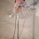 lampe de bureau laiton 1900 patine superbe 54x30 avec tulipe dentelle trans
