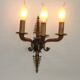 Set of 3 Bronze French Empire Style Triple Light Wall Sconces Neoclassical