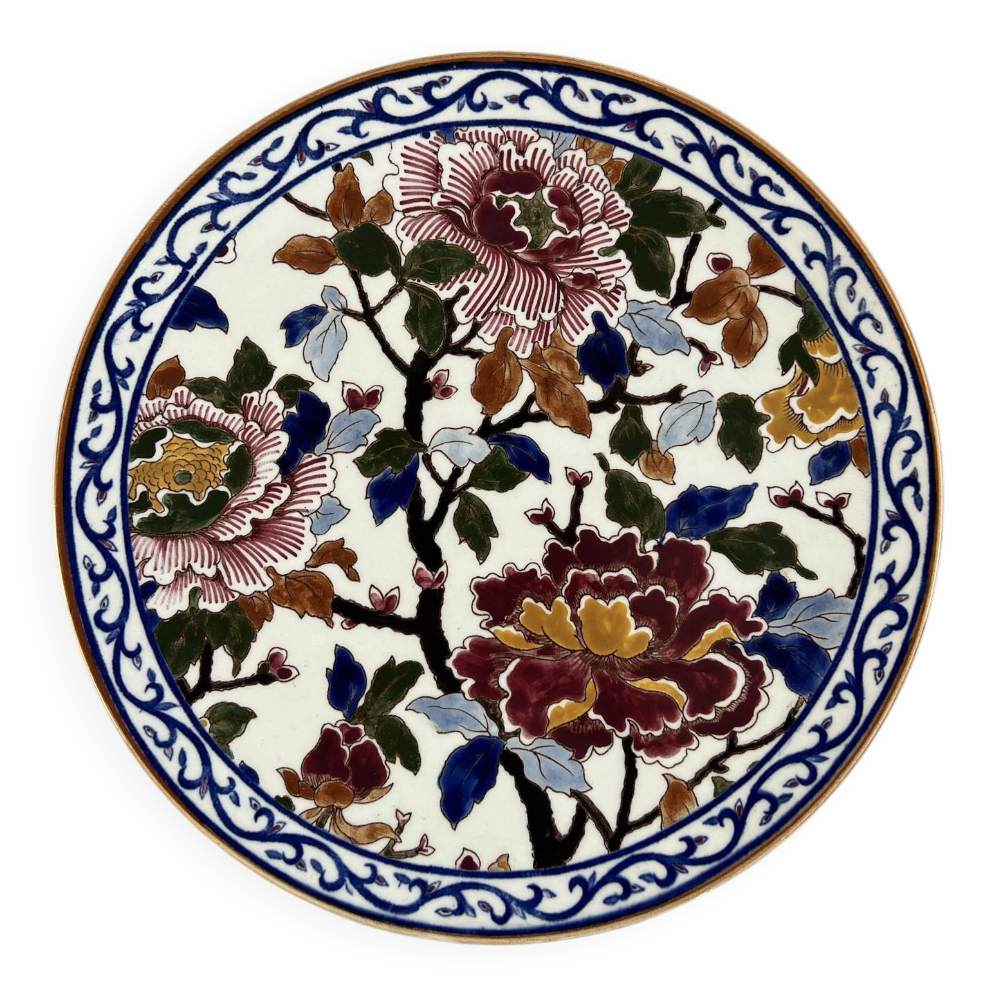 Gien — pivoine collection, hand-painted presentation plate