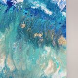 Abstract art painting Peacock Sea -  50x100cm
