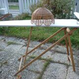 Folding wooden console, ironing board with its jeanette