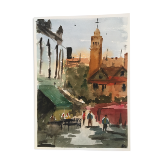 Aquarelle sur papier Arches Milano