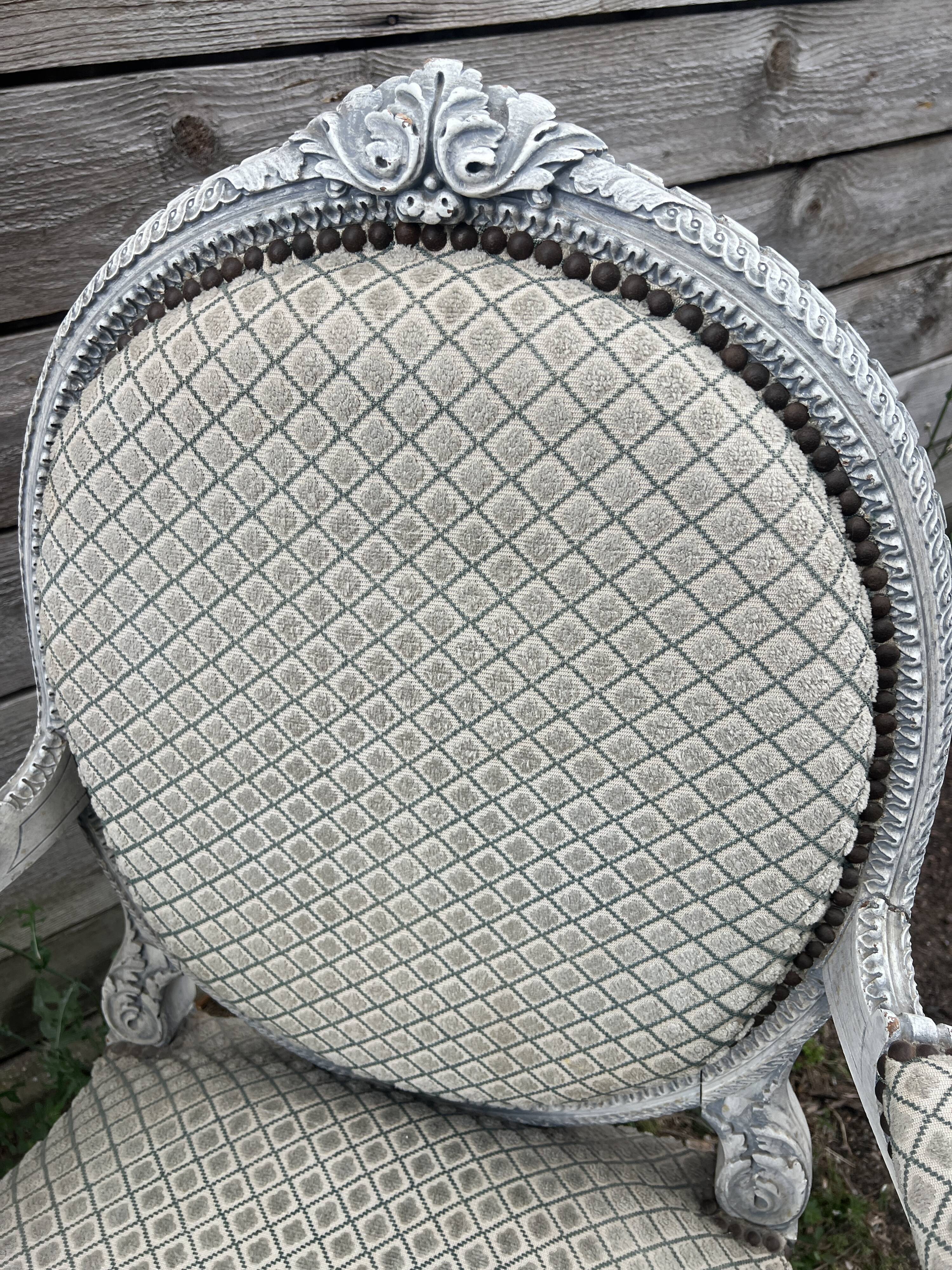 Pair of Louis XVI style armchairs